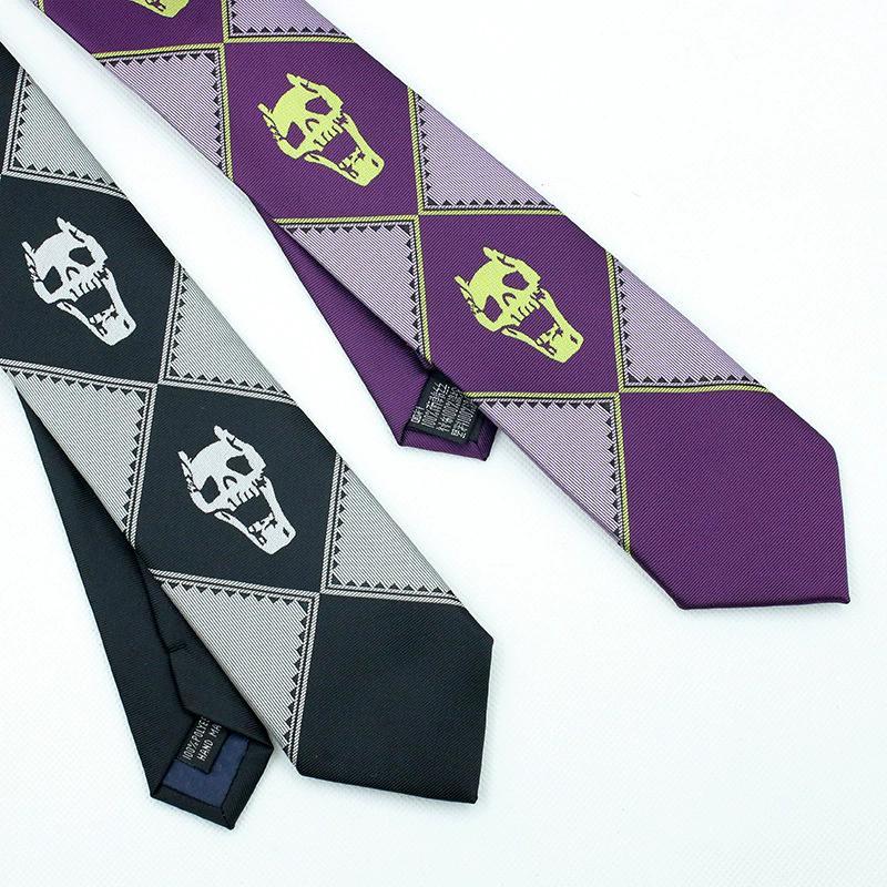 Anime JoJo Tie Kira Yoshikage Cosplay Necktie Unisex Skull Neck Heavens Door Cosplay Costume Prop