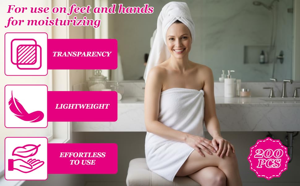 200 Disposable Larger-Size Thicker Paraffin Bath Liners, Plastic Covers for Hands/Feet, Beauty & Personal Care Hand-Foot Care Accessory