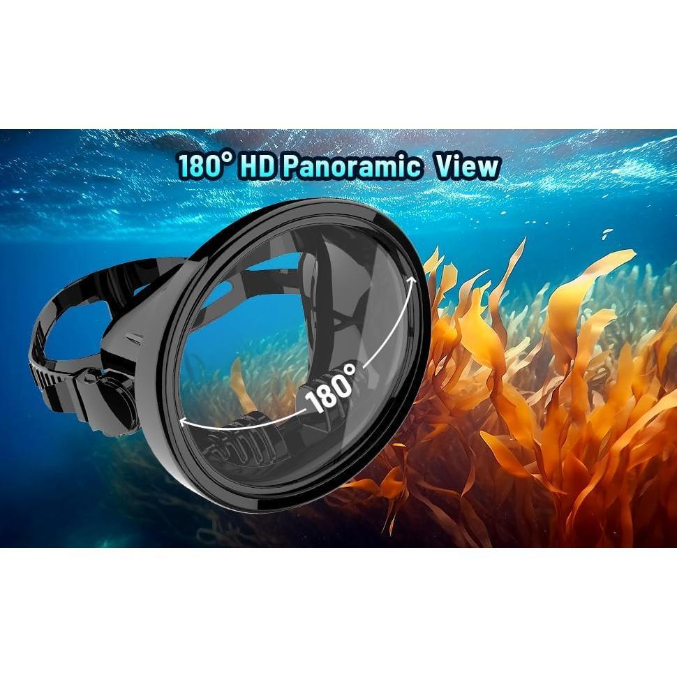 Diving Mask Scuba Mask Spearfishing Mask Freediving Water Mask Tempered Glass Oval  Anti-Fog Scuba Goggles for Adults