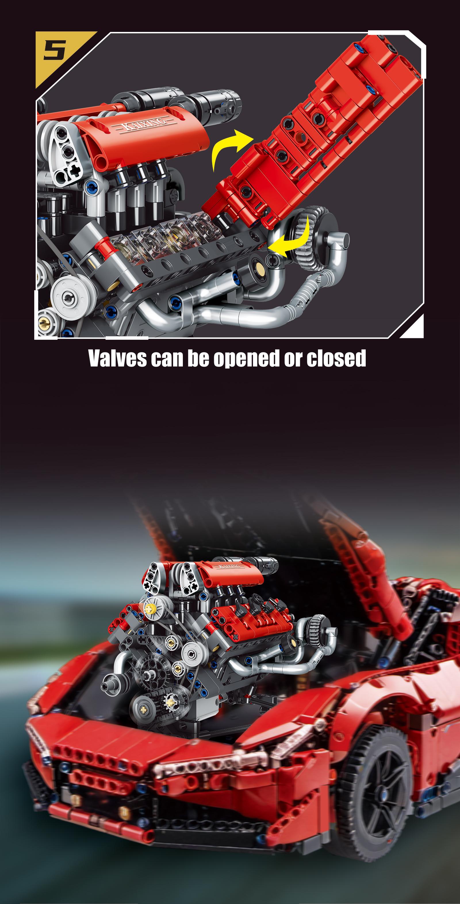 V8 Engine Building Kit 660+ Pieces, Dynamic Transmission Model with Visible Gears, Stem Educational Toy for Kids, Perfect Gift for Car Enthusiasts