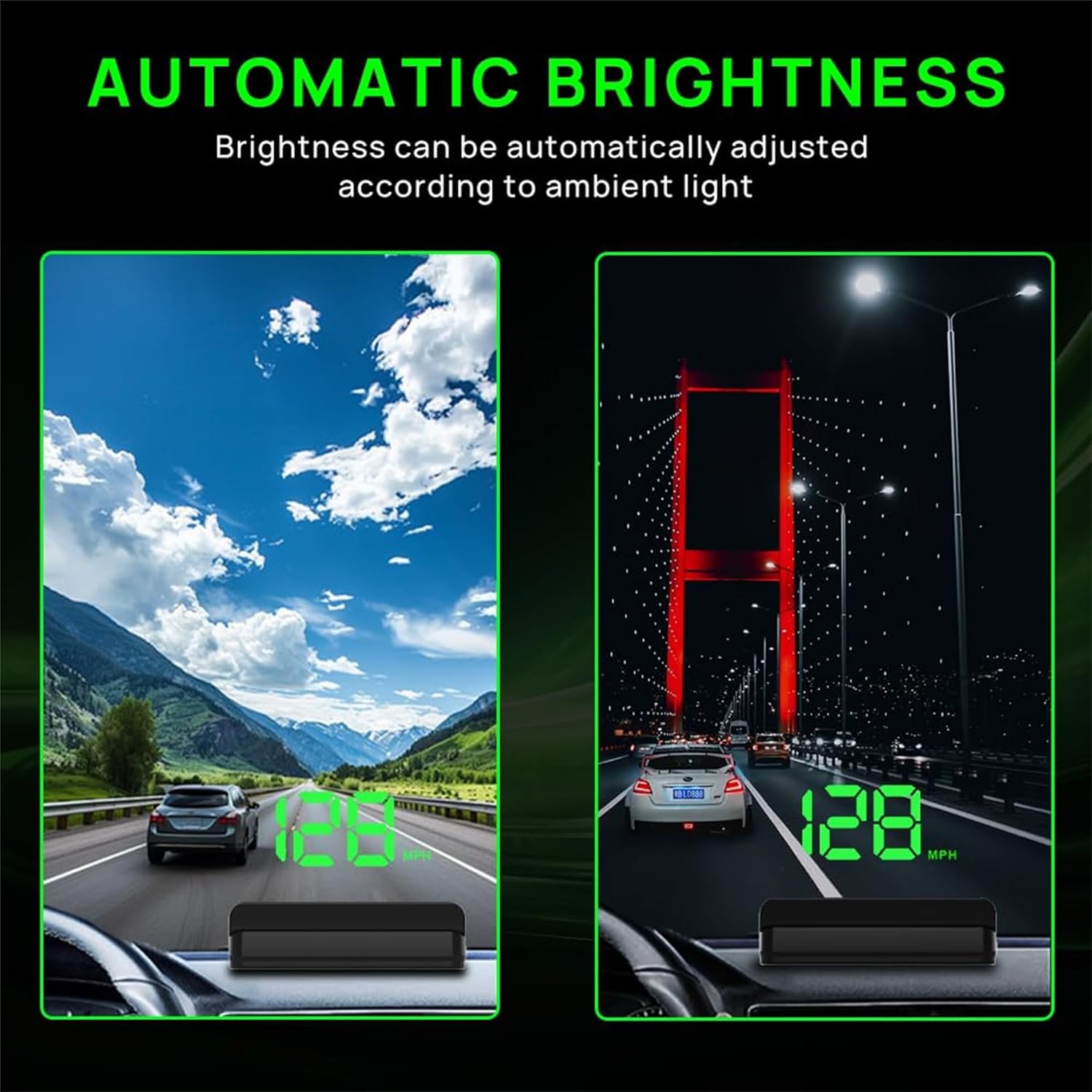 KUOWEIHUD K1 Car Head Up Display (HUD) GPS Digital Speedometer, Odometer (MPH) for Cars, Trucks, Motorcycles Automotive Electronics Accessory,Digital Head Up Display Speedometer detail 9