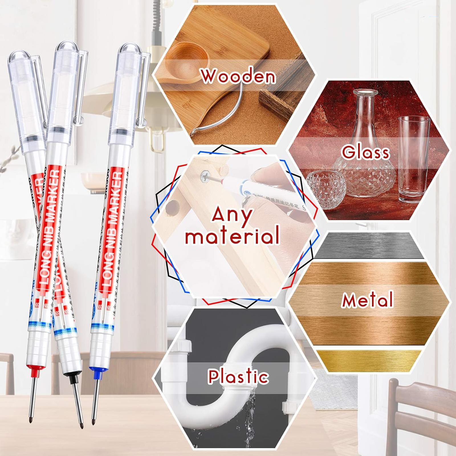 5Counts Deep Drill Hole Long Nib Marker,20mm Tip Deep Hole Pen,Quick-Dry Waterproof Marker Pen,Woodworking Marker Pen,Marking Pen for Wood,Wall,Plastic,Cardboard Construction Site Pen,MirrorZone. 5Counts Deep Drill Hole Long Nib Marker,20mm Tip Deep Hole Pen,Quick-Dry Waterproof Marker Pen,Woodworking Marker Pen,Marking Pen for Wood,Wall,Plastic,Cardboard Construction Site Pen,MirrorZone.