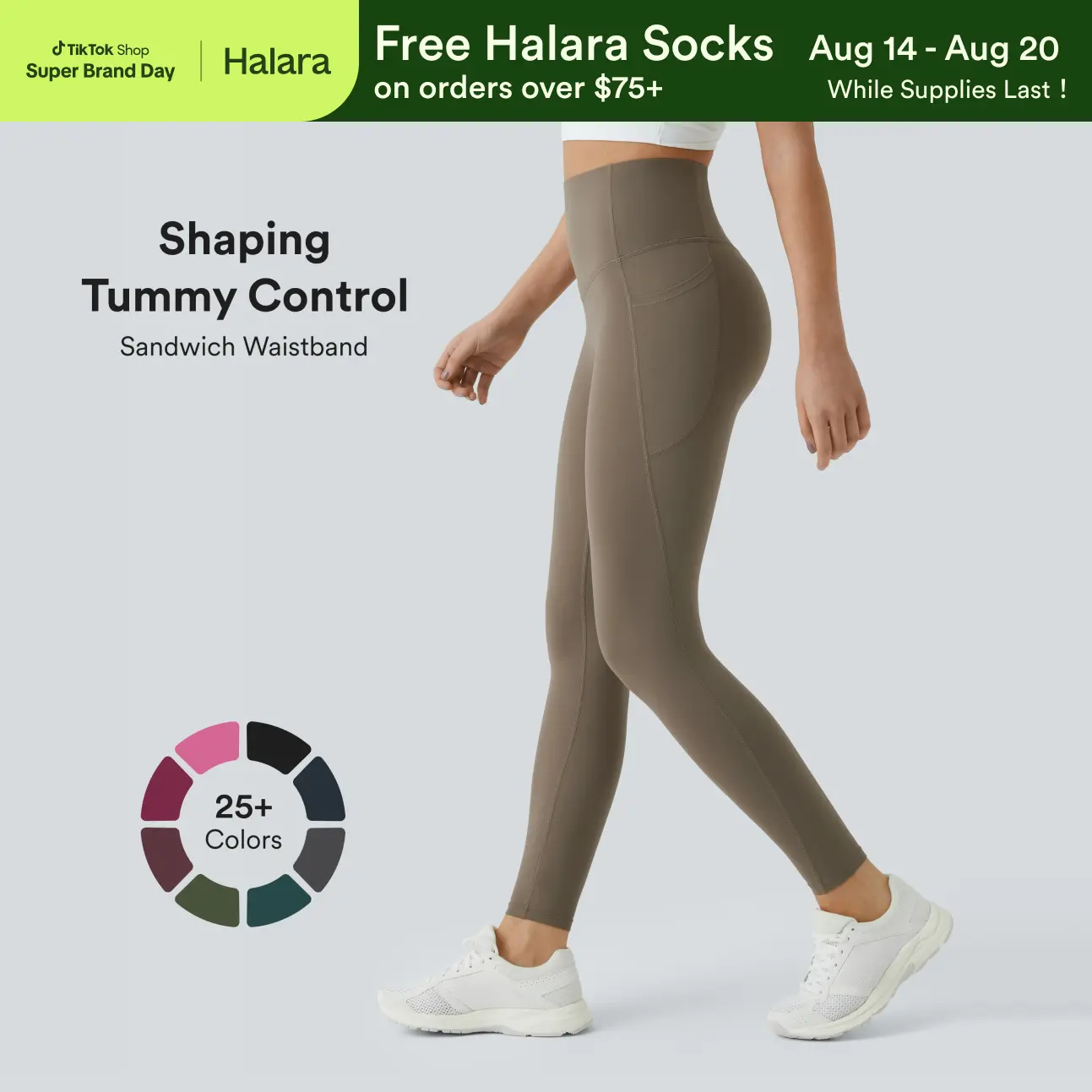 Halara UltraSculpt High Waisted Tummy Control Pocket Shaping Training Leggings