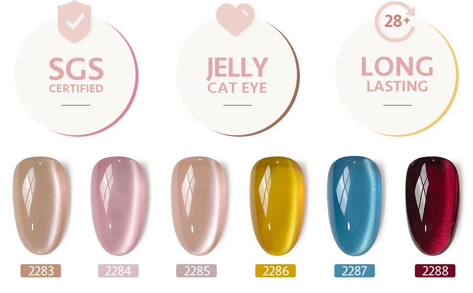 GAOY Dream World Glitter Red Cat Eye Gel Nail Polish Set with Magnet for Pink Blue Holographic Cat Eye, Salon Gel Manicure and Nail Art DIY at Home