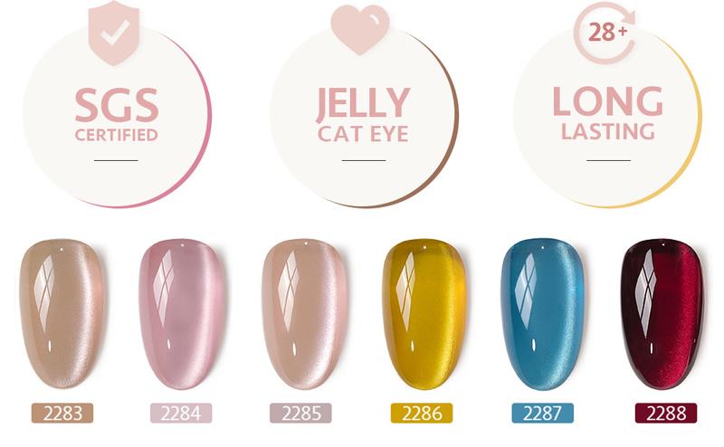 GAOY Dream World Glitter Red Cat Eye Gel Nail Polish Set with Magnet for Pink Blue Holographic Cat Eye, Salon Gel Manicure and Nail Art DIY at Home