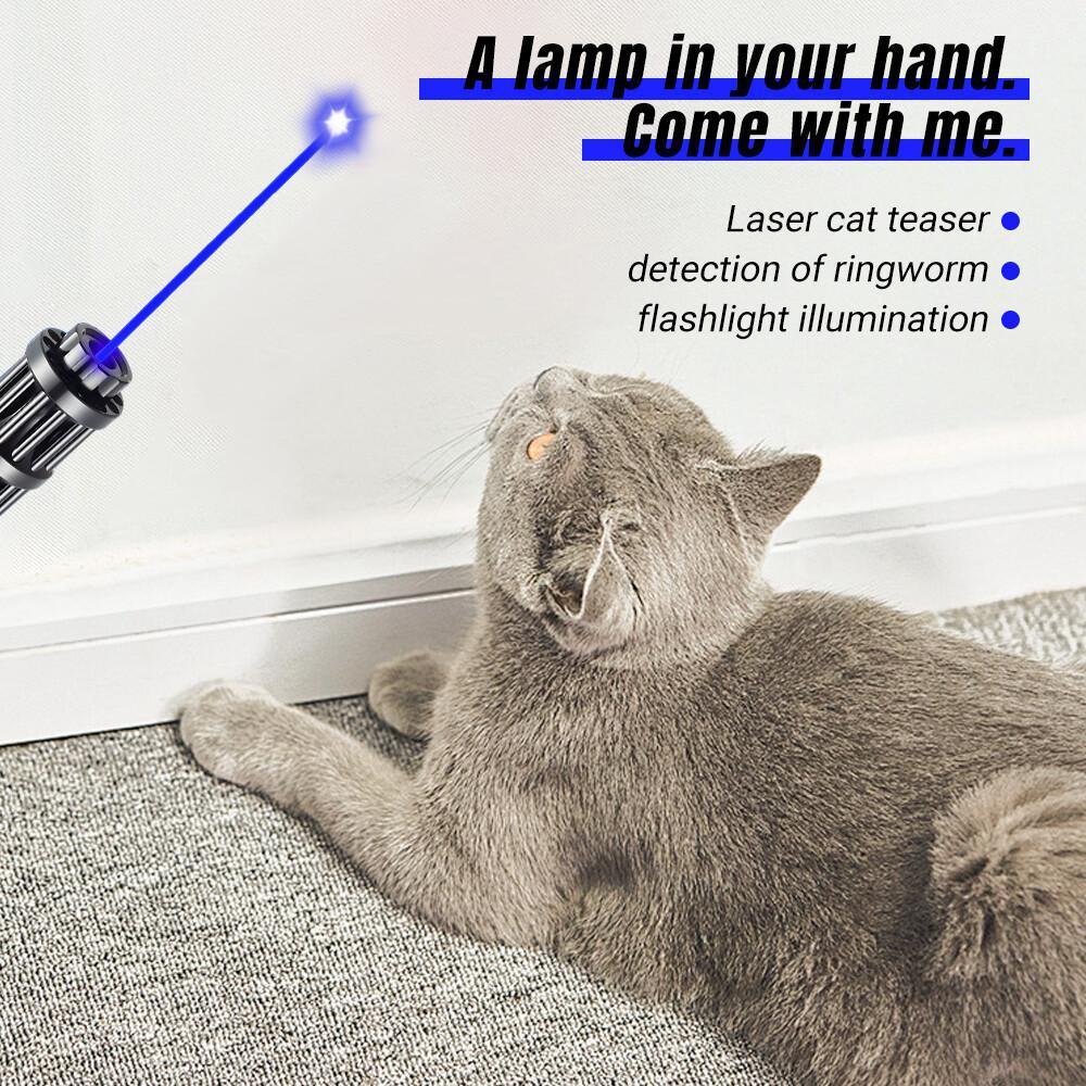 【Back To School Gift】Portable Rechargeable Blue Laser Pointer Pen, Unisex Metal Handheld Outdoor Light with 5 Pattern Heads, Battery Charger for Teachers, Tools and Gadgets Cool Gadgets