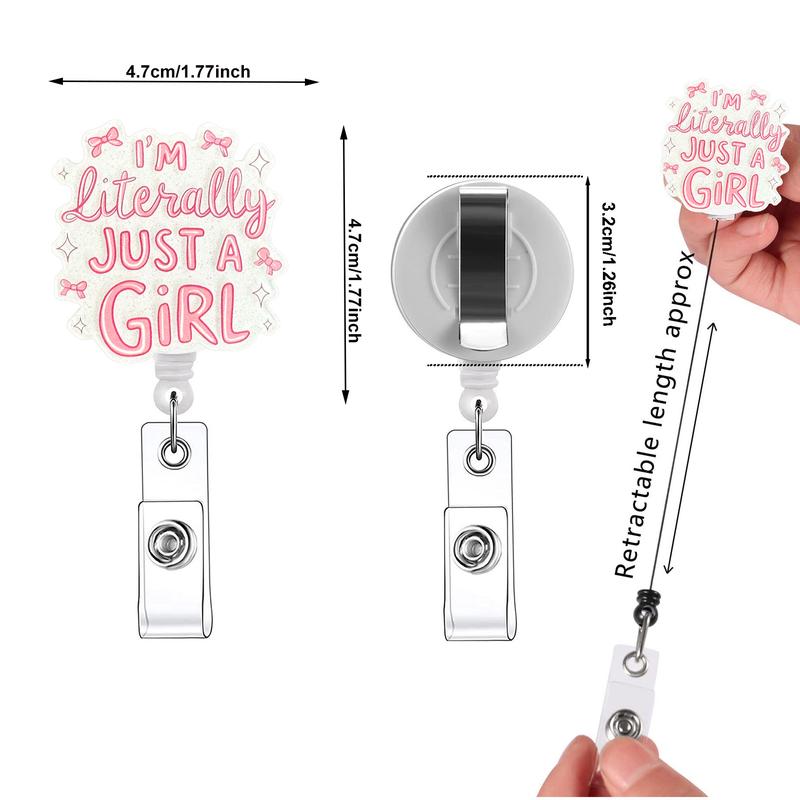 Funny Retractable Badge Reel, Badge Buddy Nursing, Acrylic ID Holder with Clip for Nurses, Doctors, Students & Office Staff, 15pcs Set