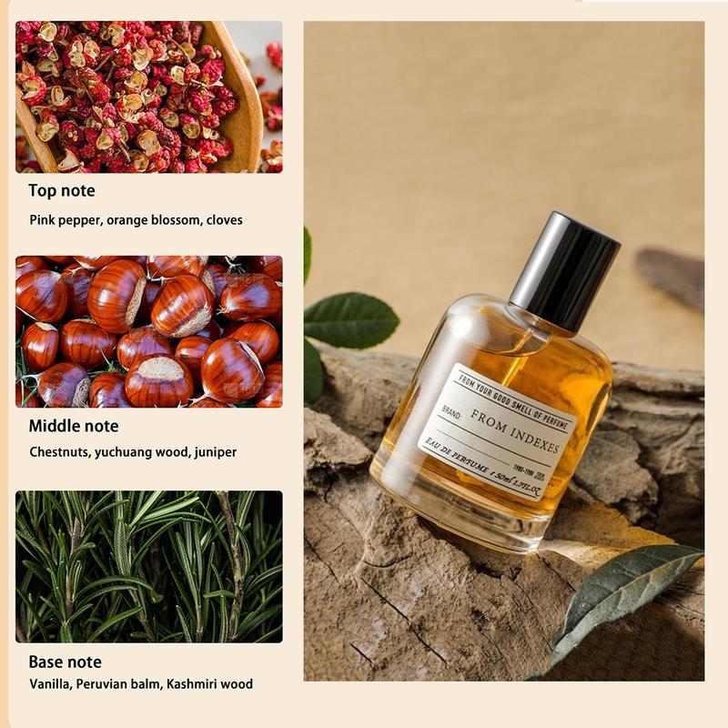 50ml Wooden Aromatherapy Perfume, Fragrance for Men and Women, Aromatic Woody Fragrance, Cozy Vanilla Bourbon Natural Essential Oil