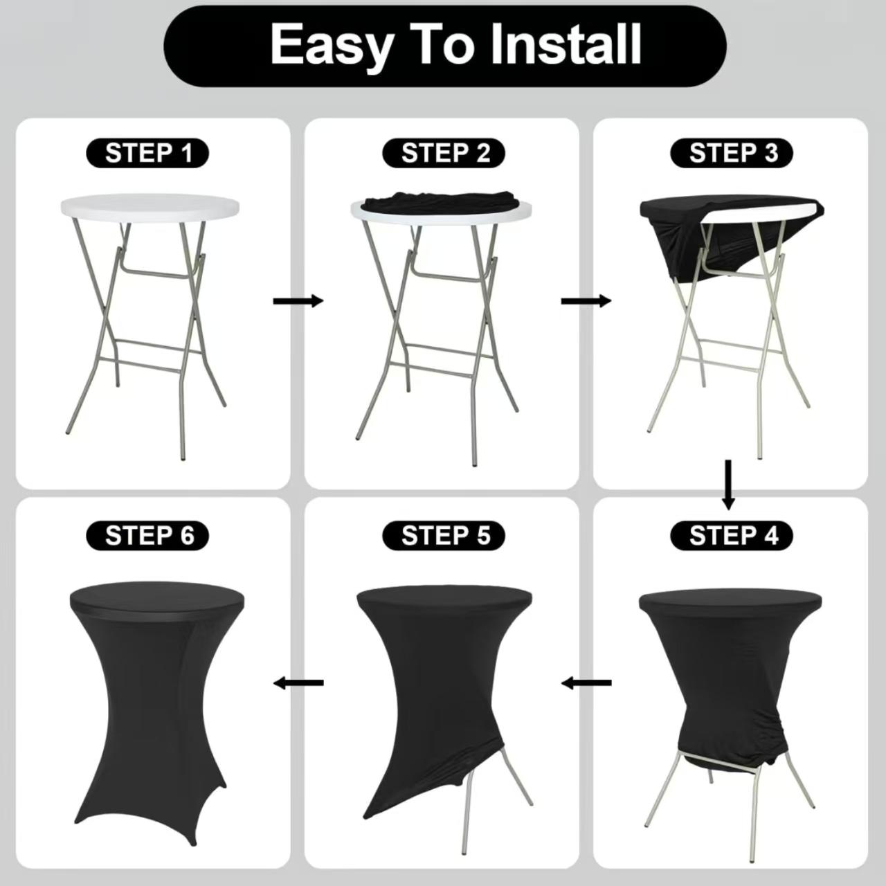 Cocktail Table Covers, 1 Count Solid Color Fitted Stretch Table Covers, Suitable for Bar Table Pub Table, Party Wedding Supplies