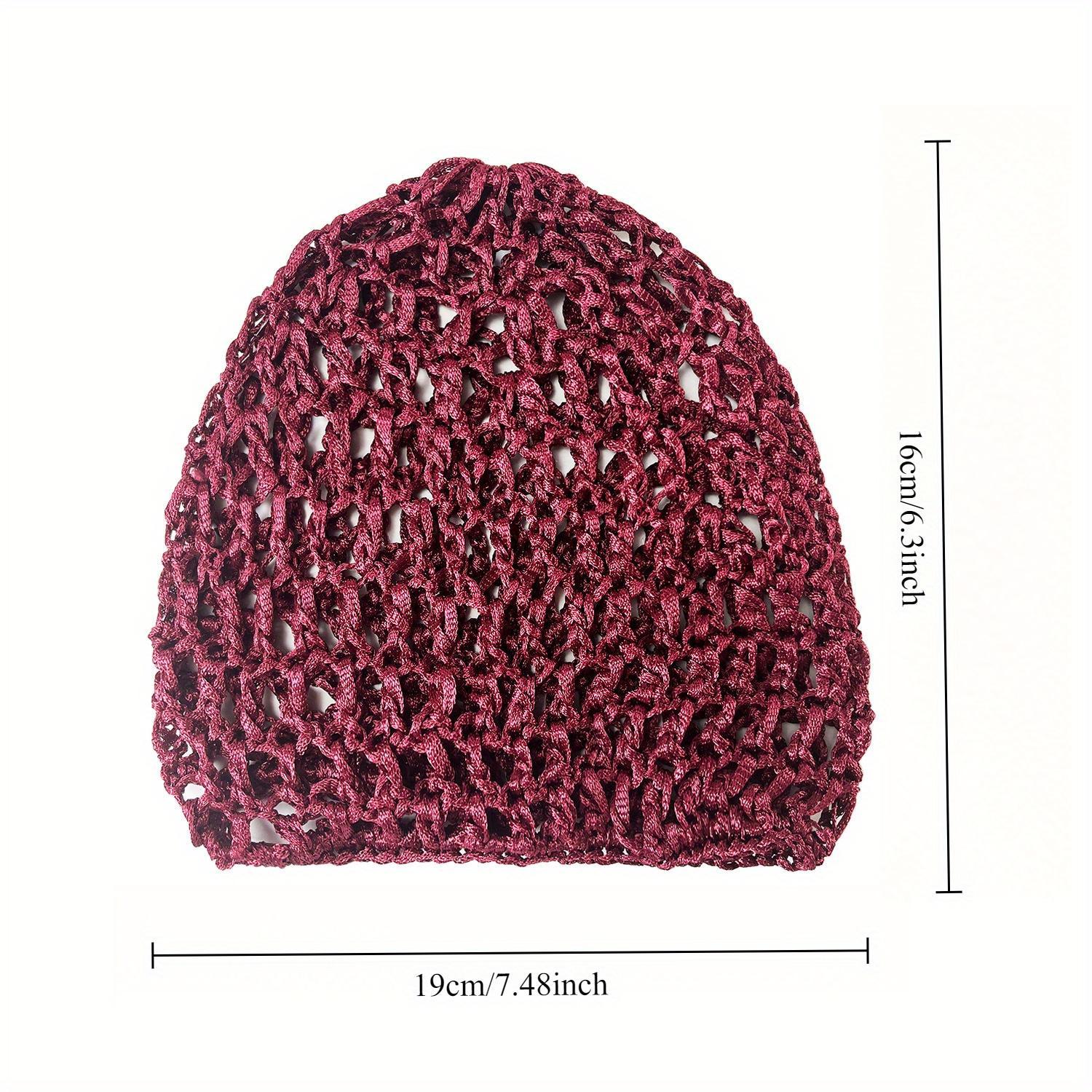Women's Soft Knitted Hair Nets - Hollow-Out Breathable Bonnets, Knitted Net Wrap for Easy Wear, Hair Styling Accessories for Heatless Daily Care, 5Pcs Mixed Color Pack
