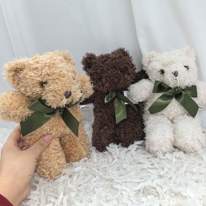 23cm/9.05in Curly-haired Cute Teddy Bear Plush Toy Features An Adorable Shape And Soft Texture. Fluffy And Skin-friendly, It's A Perfect Bedtime Companion Or Bedside Decoration. Suitable As A Valentine's Day, Birthday, Christmas