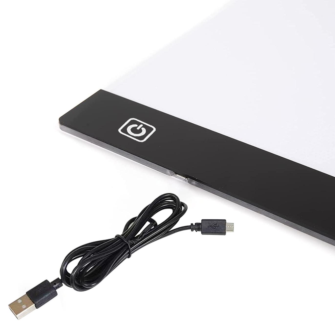 Professional A2 LED Light Box with Dimmable Touch Control - Ultra-Thin LED Light Board, Large Drawing Board for Diamond Painting, Sketching, Animation, Tattoo, Streaming - USB-Powered Artist Lighting with Brightness Adjustment, LED Light for Work