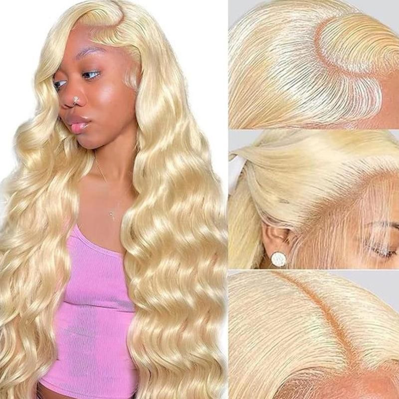 BABOSHOW 613 Blonde 13X6 Body Wave HD Transparent Lace Frontal Pre Plucked 99J Burgundy and Red Colored Human Hair Wigs P4/27 Highlight Lace Front wig For Women Can be Dyed & Restyle