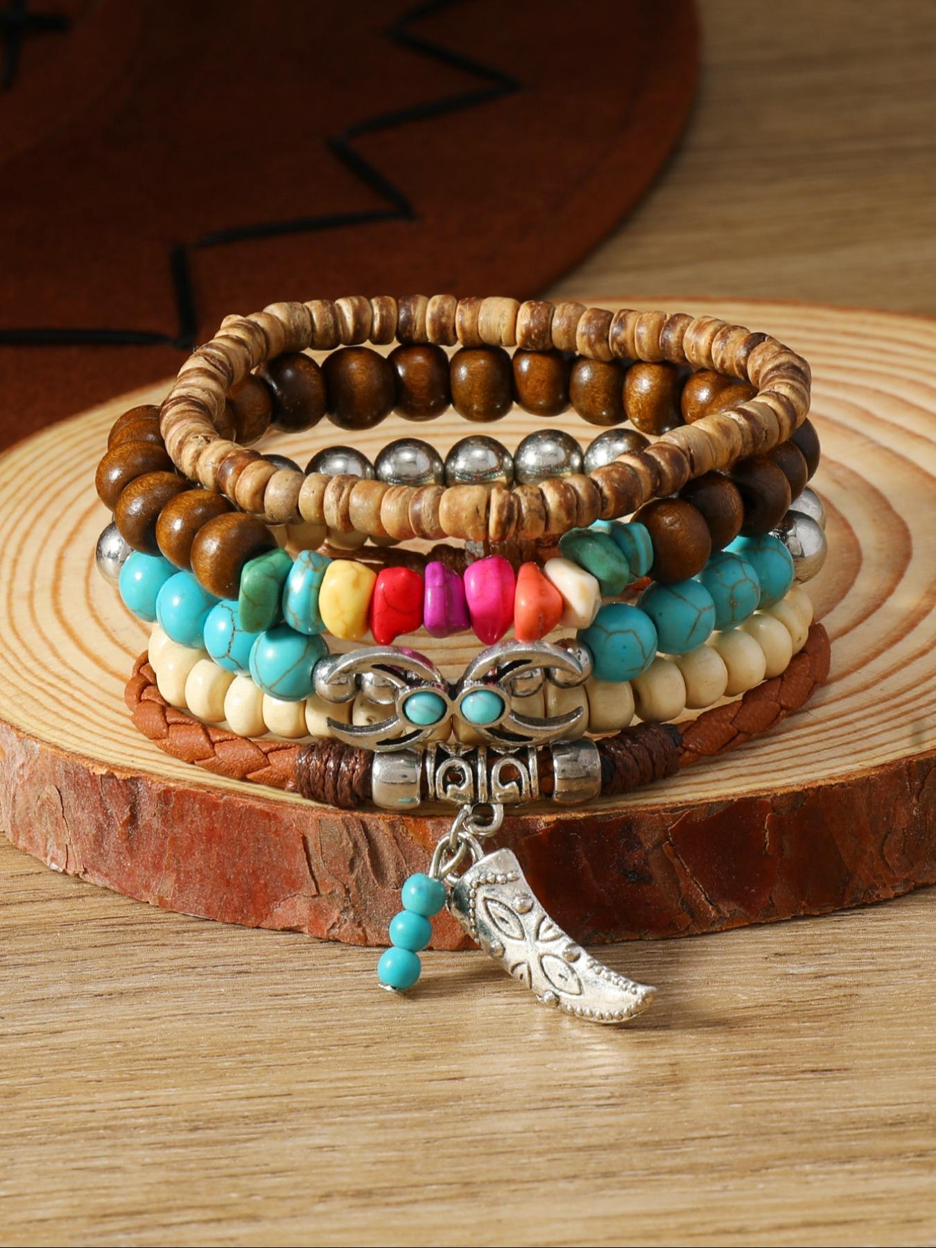 Women's Beaded Elastic String Bracelet Set, Multicolor Stackable Handwear for Daily Wear, Friendship Gift Idea, New Year Present