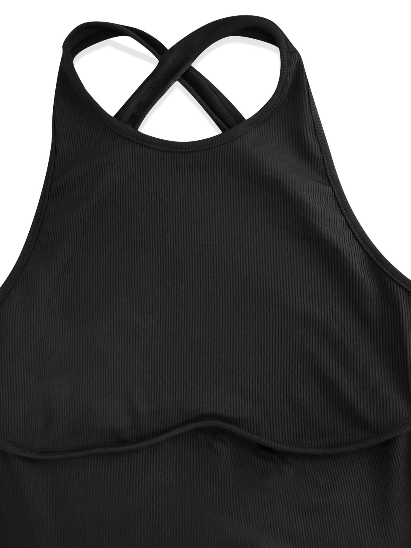 Women's Plain Solid Bodycon Slim Fit Sleeveless High Elastic Loose Round Neck Ribbed Casual Sexy Dress, Spring & Fall Fashion