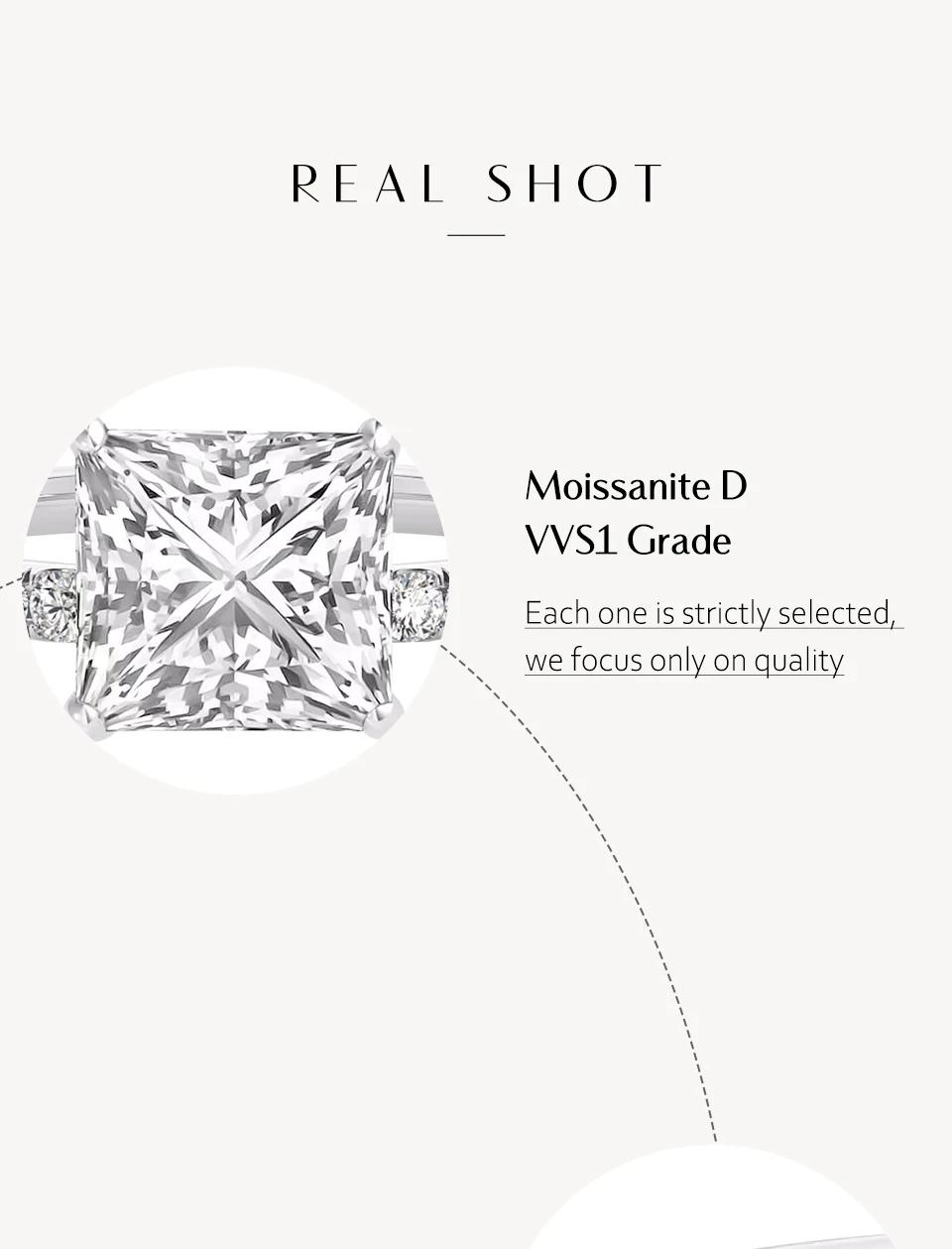 Princess Cut Synthetic Moissanite Rings D Color VVS1 8.0mm Engagement Wedding Rings For Women Gift R049 SpringStatements