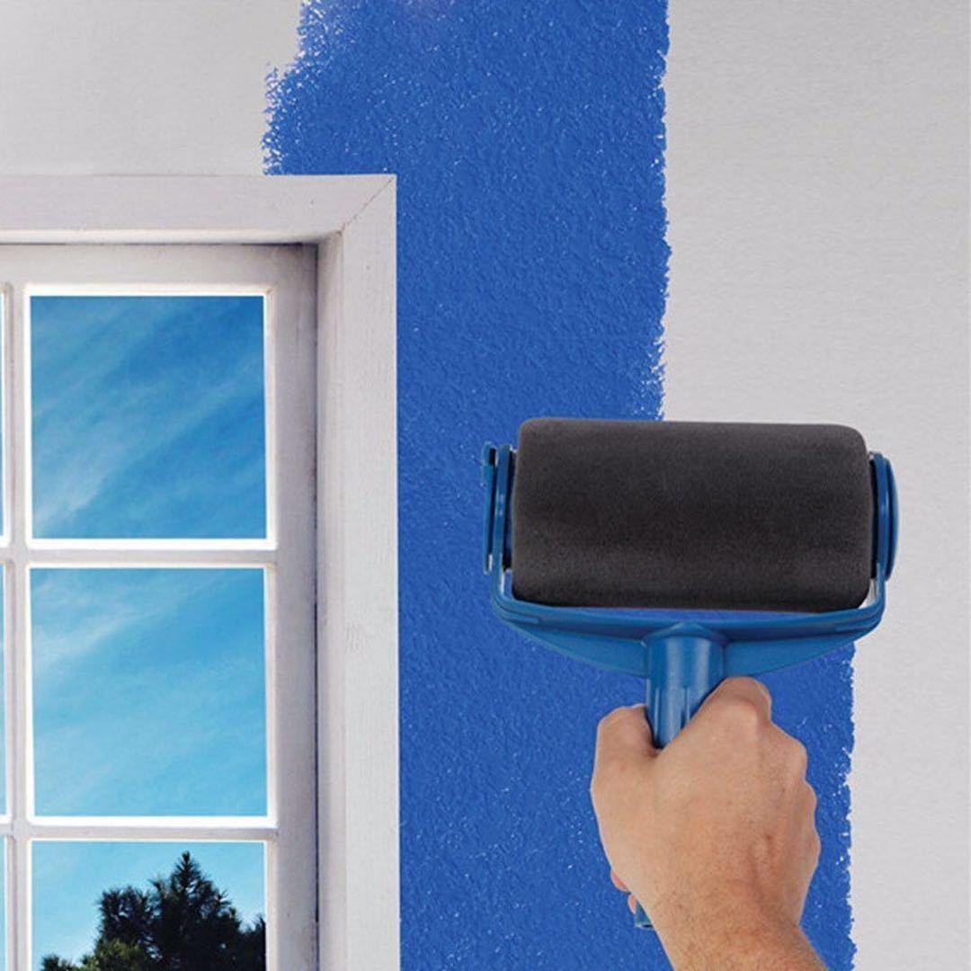Paint Like a Pro Without Mess! Multi Function Paint Roller Kit with Seamless Sponge Roller, Corner Paint Brush and Trim Tool, All in One Painting Kit for Walls Ceiling Edges, No Drip No Gap Coating Tool, Easy Clean DIY Painting Set for Home Renovation