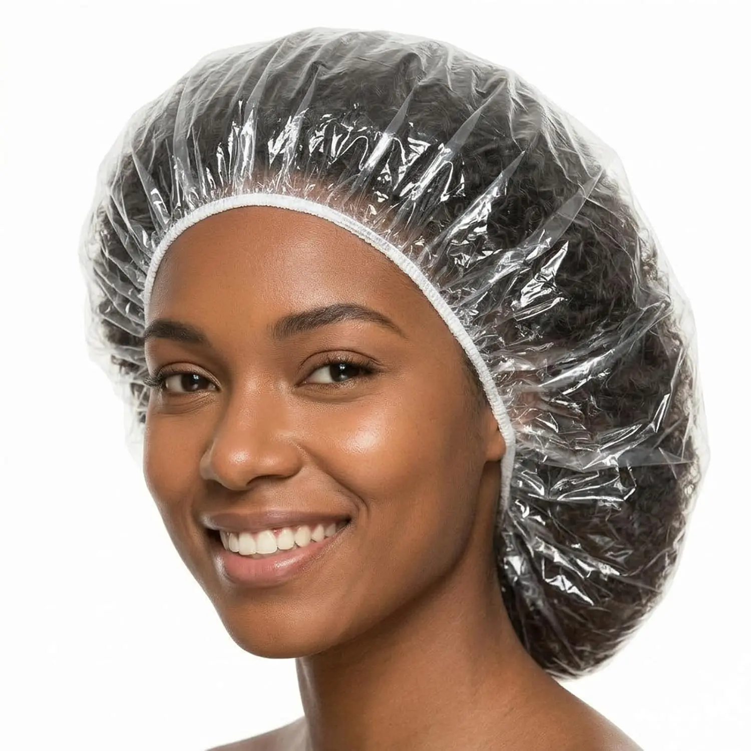 10 count  Disposable Plastic Shower Caps, Up to 23.6 Inch