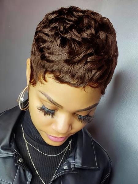 Short Pixie Cut Wigs Pixie Wig Black 99J 30# 4# Color Short Wigs for Women Short Curly Glueless Bob Wig Halloween Party Short Pixie Cut Wigs Pixie Wig Black 99J 30# 4# Color Short Wigs for Women Short Curly Glueless Bob Wig Halloween Party