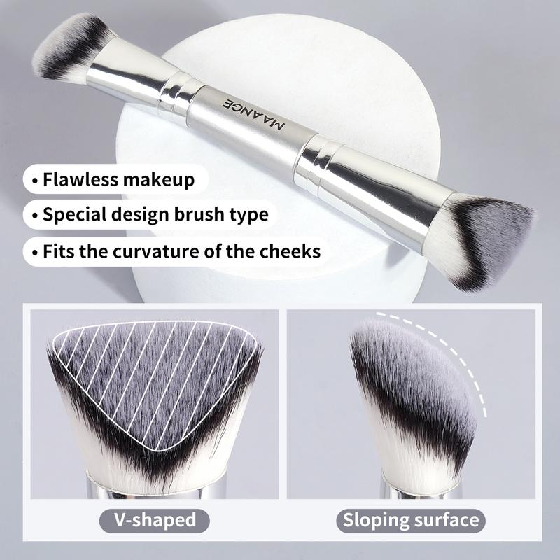 MAANGE 17pcs Prodessional Kabuki Makeup Brushes Set, Foundation Brush Powder Brush Contour Brush Concealer Brush Eyeshadow Brush Nose Shadow Brush Shader Brush Blending Brush Eyelash & Eyebrow Brush, Makeup Accessories Gifts for Friends