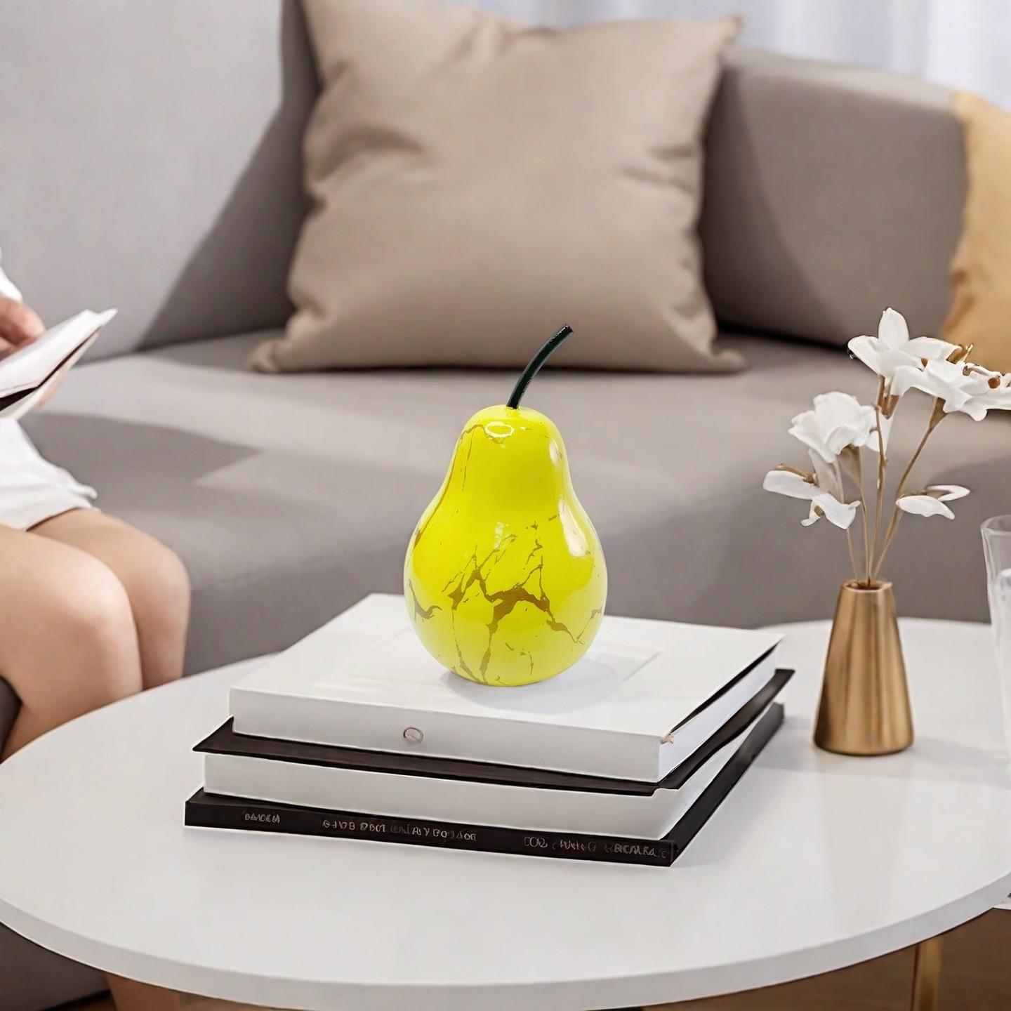 Realistic Pear Statue Ornament, Lightweight Resin Fruit Decor, Home Decoration Gift, Elegant Fruits Display Piece