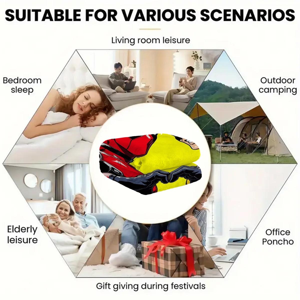 Deadpool Creative Digital Print Flannel Blanket, Thanksgiving Valentine Christmas Gift, Holiday Gift Throw Blanket, Multi-Purpose Outdoor Travel Blanket