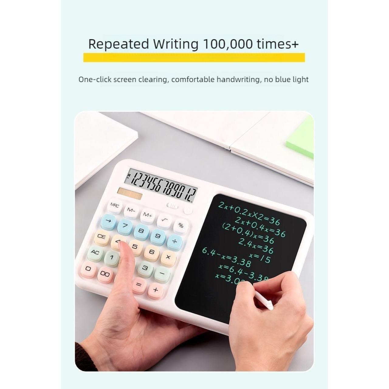 Portable Multifunctional Calculator with Handwriting Board / Dual Power /for Students Exams or Office Daily Use