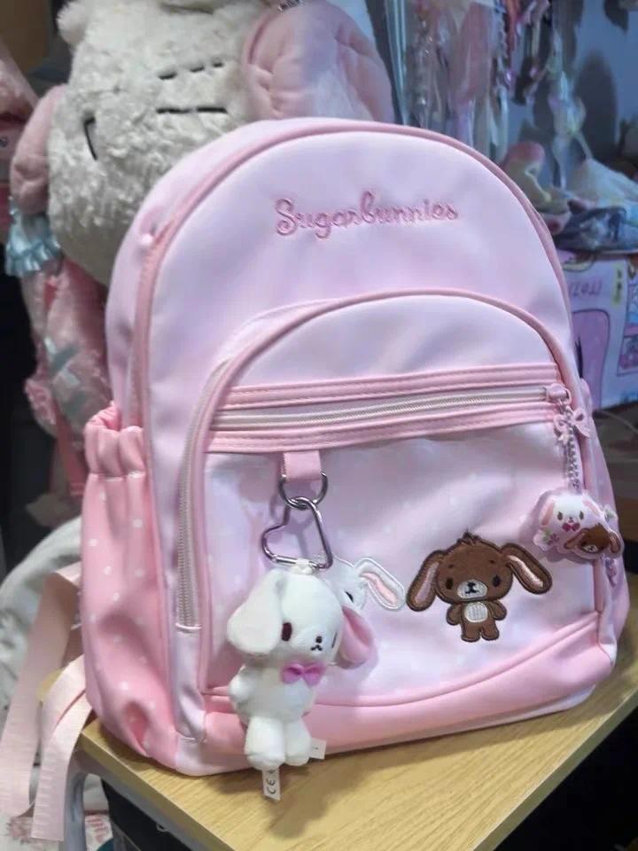 37cm Sugarbunnies Pink Backpack Large Capacity Multi-Layer Storage Travel Take Bag  Anime Student Rewards Girl Birthday Gift Toy