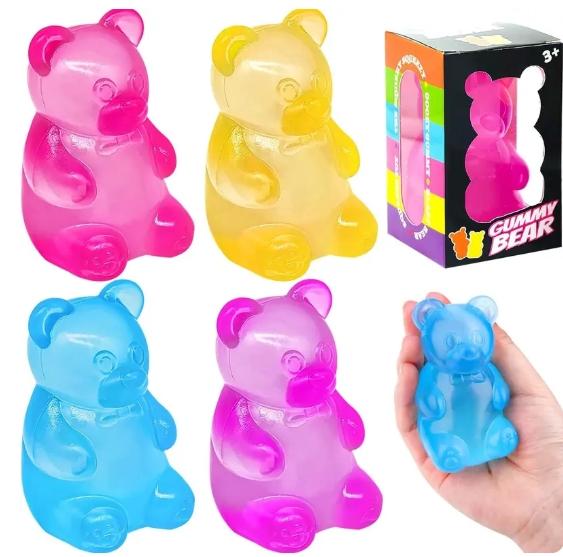 1 PCS Gummy Bear - Sensory Fidget Toy with Jelly-Like Filling, Squeeze Toys, Stress Toys,Squishy Toys, Stress Relief Toys, Fidget Toy, Birthday Gifts, Gift Bag Stuffing