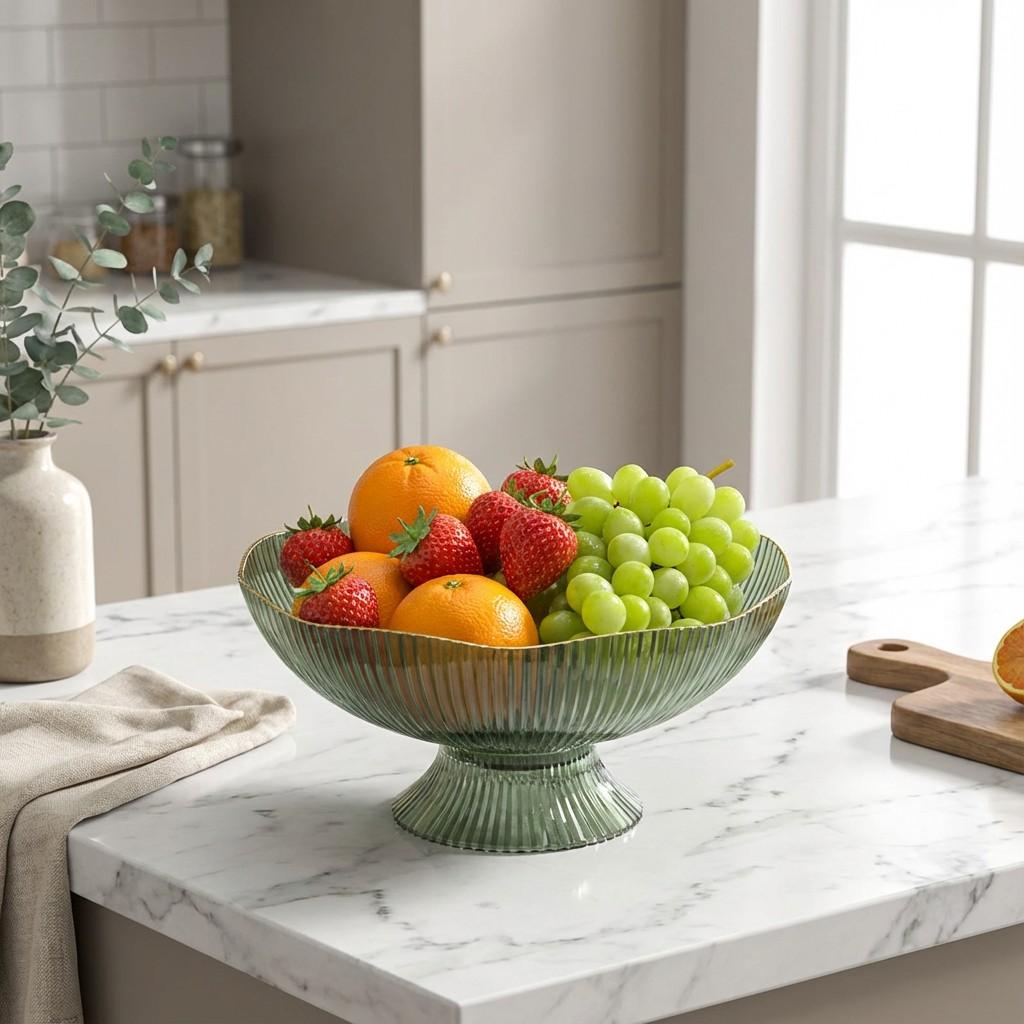 Luxurious Home Fruit Tray Pet Transparent Plastic Style Snack Plate Flower Basket Ktv Fruit Dish for Living Room Coffee Table