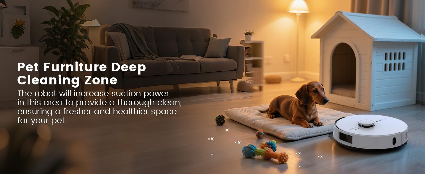 AIRROBO L60+ Self-Empty Robot Vacuum and Mop Cleaner with Ultrasonic Carpet Detection,6000Pa Suction,Laser Obstacle Avoidance,240min Long Runtime