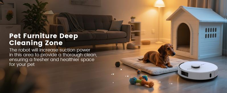 AIRROBO L60+ Self-Empty Robot Vacuum and Mop Cleaner with Ultrasonic Carpet Detection,6000Pa Suction,Laser Obstacle Avoidance,240min Long Runtime