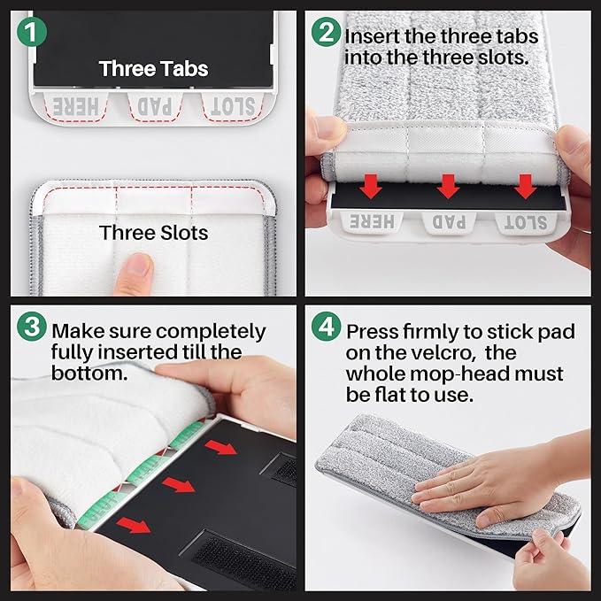 JOYMOOP 60" Mop and Bucket with 8 Reusable Microfiber Pads Hands Free Flat Floor Mop and Bucket Mop with Wringer Set