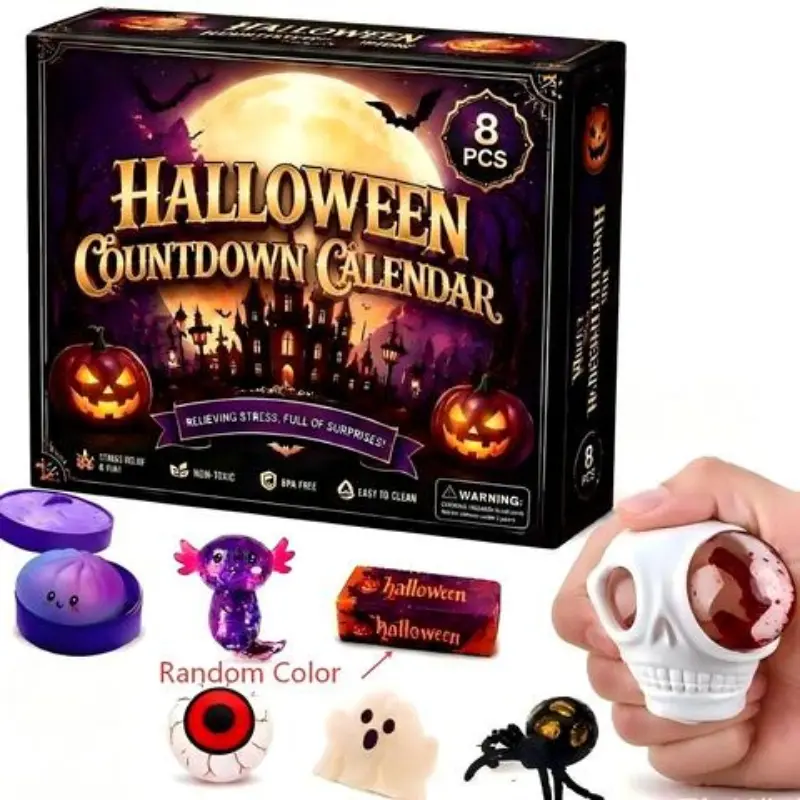 Halloween Countdown Calendar, Stress Relief Blind Box, Fun Counting Game, Perfect Decompression Gift for Kids & Adults, Festive Activity, Stress Relief Fidget