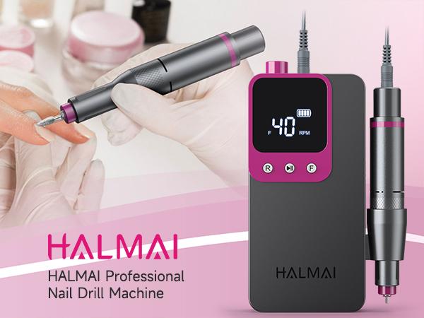 HALMAI Ultra Power Nail Drill: Professional Cordless Electric File for Acrylic & Gel Nails, Ultra-Powerful Motor Engineered by HALMAI, Vibration-Free for Superior Natural Nail Care, 10-Second Gel Removal, Dark Grey HALMAI Ultra Power Nail Drill: Professional Cordless Electric File for Acrylic & Gel Nails, Ultra-Powerful Motor Engineered by HALMAI, Vibration-Free for Superior Natural Nail Care, 10-Second Gel Removal, Dark Grey