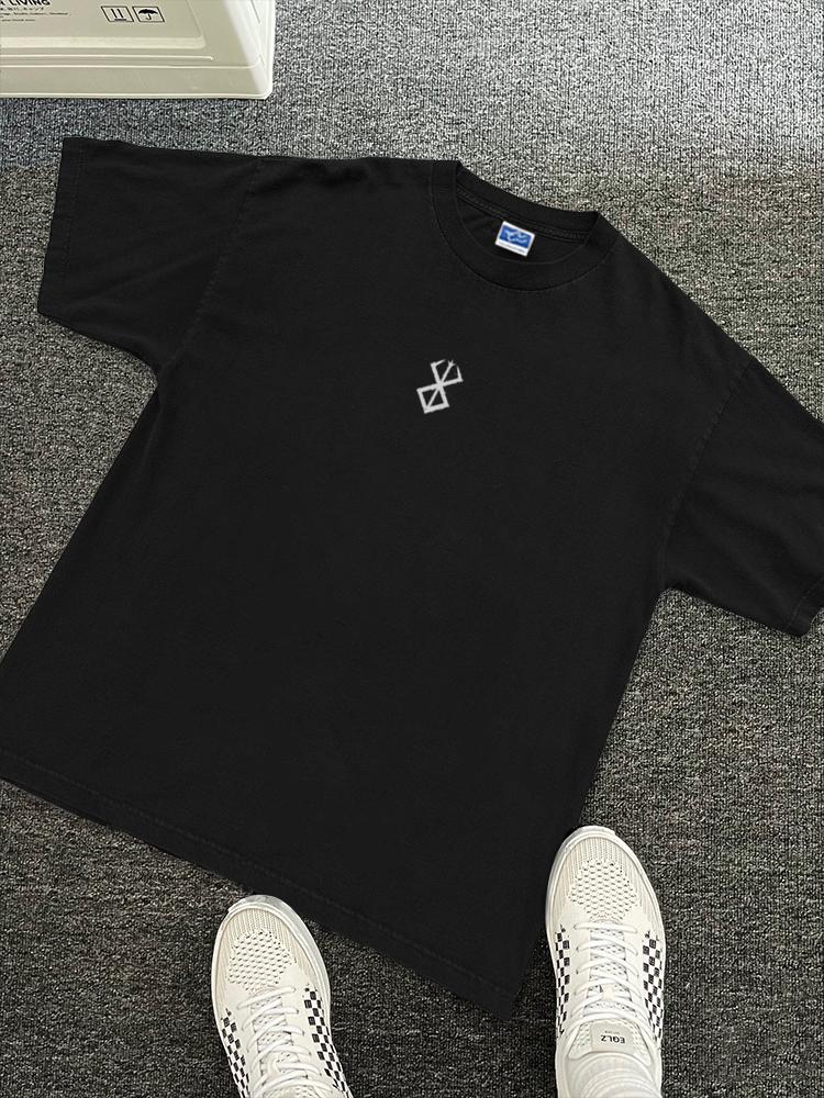 Berserk "Skeleton Knight" Vintage Oversized Tee Anime T-shirt 100% Cotton Original Design DTG Printing baggy  compression  clothes Top Casual Black Man Streetwear Crewneck Menswear Tshirt Gamis