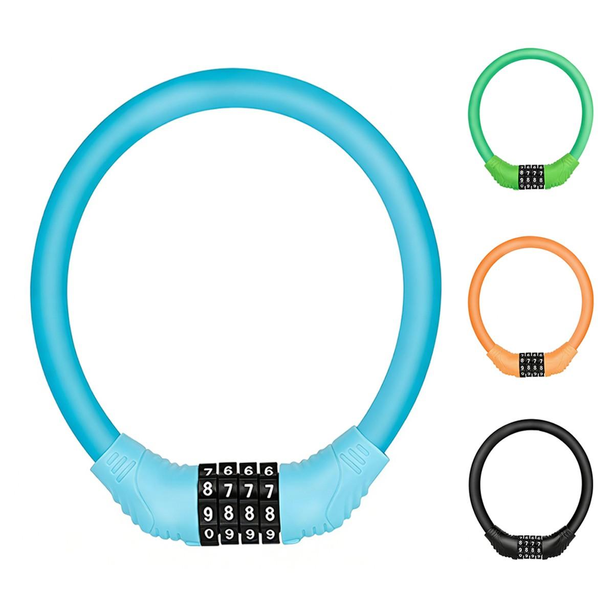 4-Digit Resettable Combination Bike Lock, Bicycle Password Lock, Lightweight & Portable, Multi-Color for Bikes, Helmets, Motorcycles, Scooters, Cabinet, and Gates.
