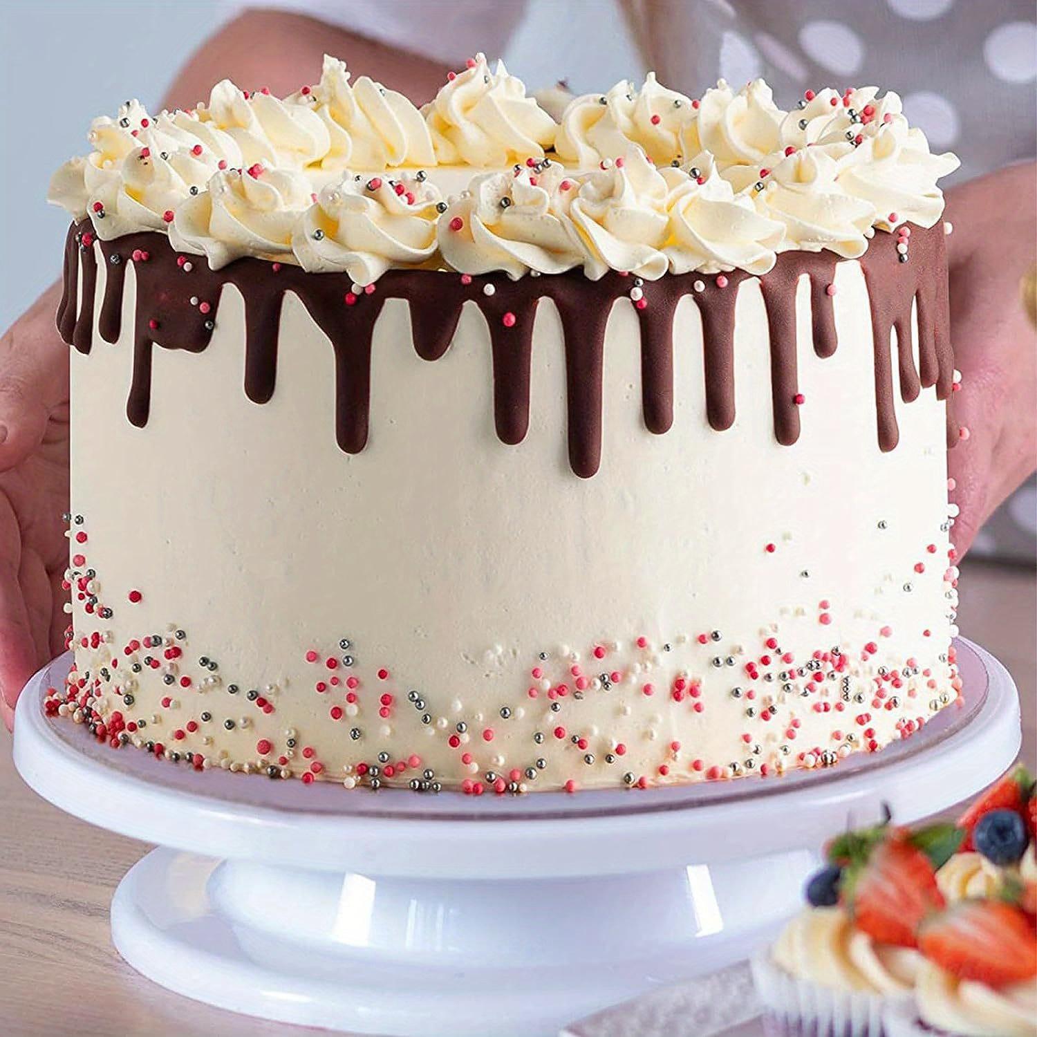 6pcs Cake Turntable Baking Set with Scrapers & Smoothers, Ideal for Christmas & Halloween