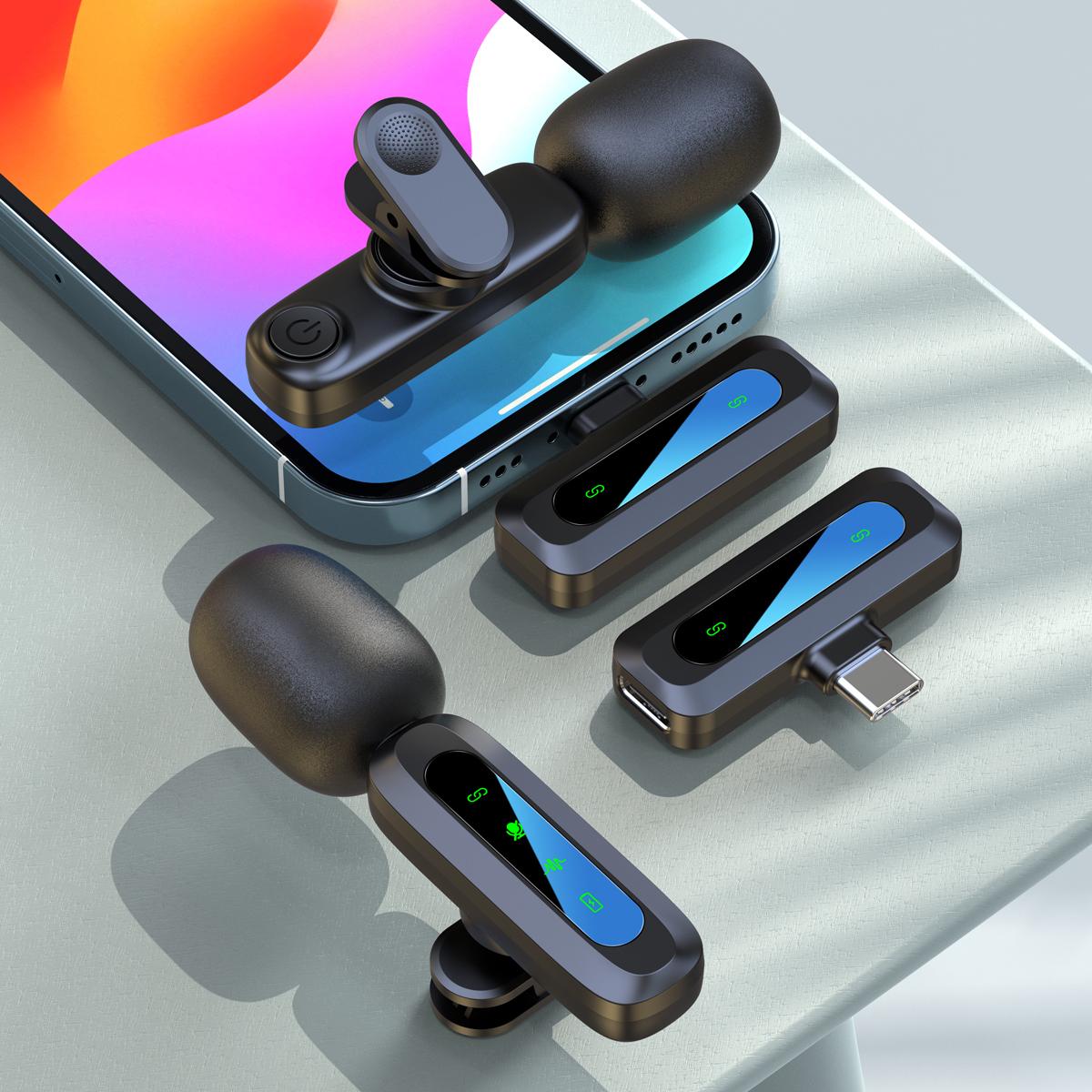 HITOZON Professional Wireless Lavalier microphone for iPhone,Android phone,Wireless Microphone Plug-Play,Lapel Mic for Video Recording,Teaching, interviews,Podcast,Cordless Omnidirectional Condenser Recording Mic for TikTok,YouTube,Vlog