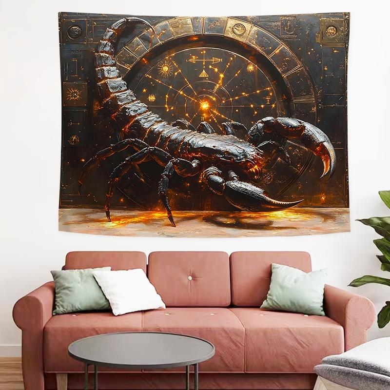 1pc Mystical Scorpio Celestial Tapestry Fantasy Wall Tapestry High-Definition Printing Polyester Tapestries for Bedroom Living Room University Dormitory Indoor Wall Decoration Tapestries with Free Installation Package As Birthday Gift for Friends