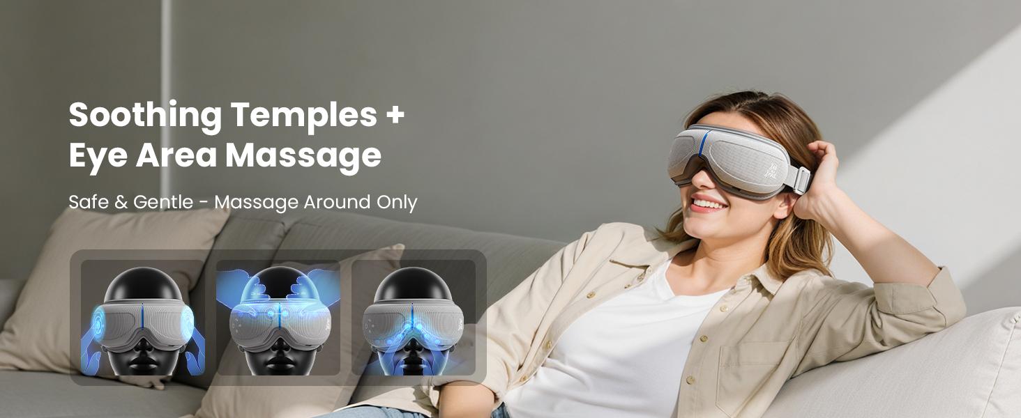 【Bob and Brad Smart Eye Massager】EyeOasis 2-Eye Massager with Heat and cold Bluetooth Music, Comfort Eye Mask for Relaxation, 10 Massage Modes, 15 mins Auto-Off, Ideal Gift for Men & Women, Present Recommended by professional physical therapists