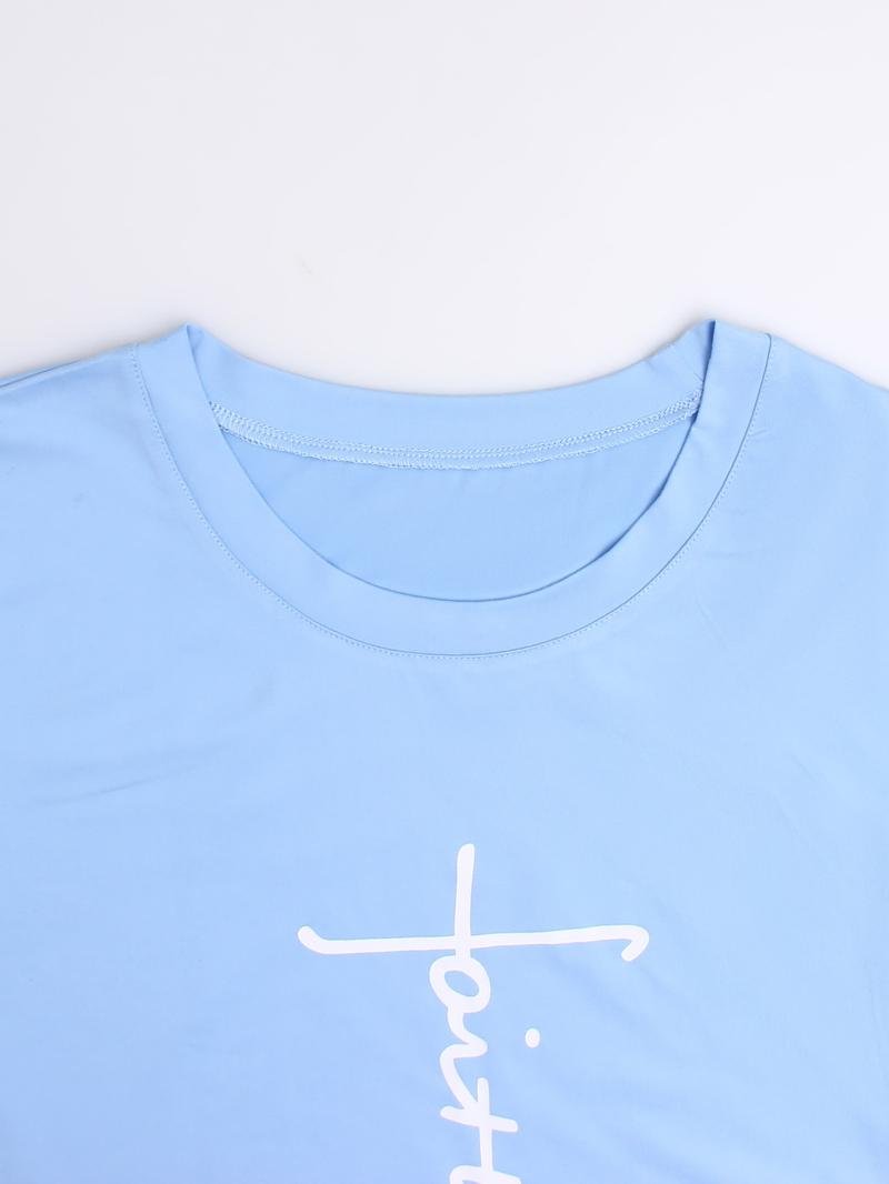 Women's Printed Round Neck Long Sleeve Top with Gradient Print, Comfortable Soft Pants Set, Casual Home Wear, All Seasons