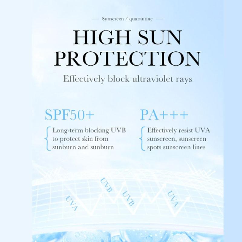 Three-Color Protective Isolation Cream with SPF 50 Coverage, Brightening & Oil-Control Moisturizer for Color Correction, Waterproof & Sweatproof Makeup Base