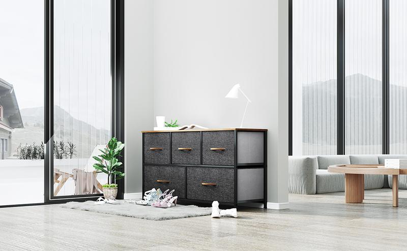 Yitahome Dresser for Bedroom with 5 Drawers, TV Stand Fabric Dresser, Dressers & Chests of Drawers, Organizer Unit Storage Tower for Bedroom