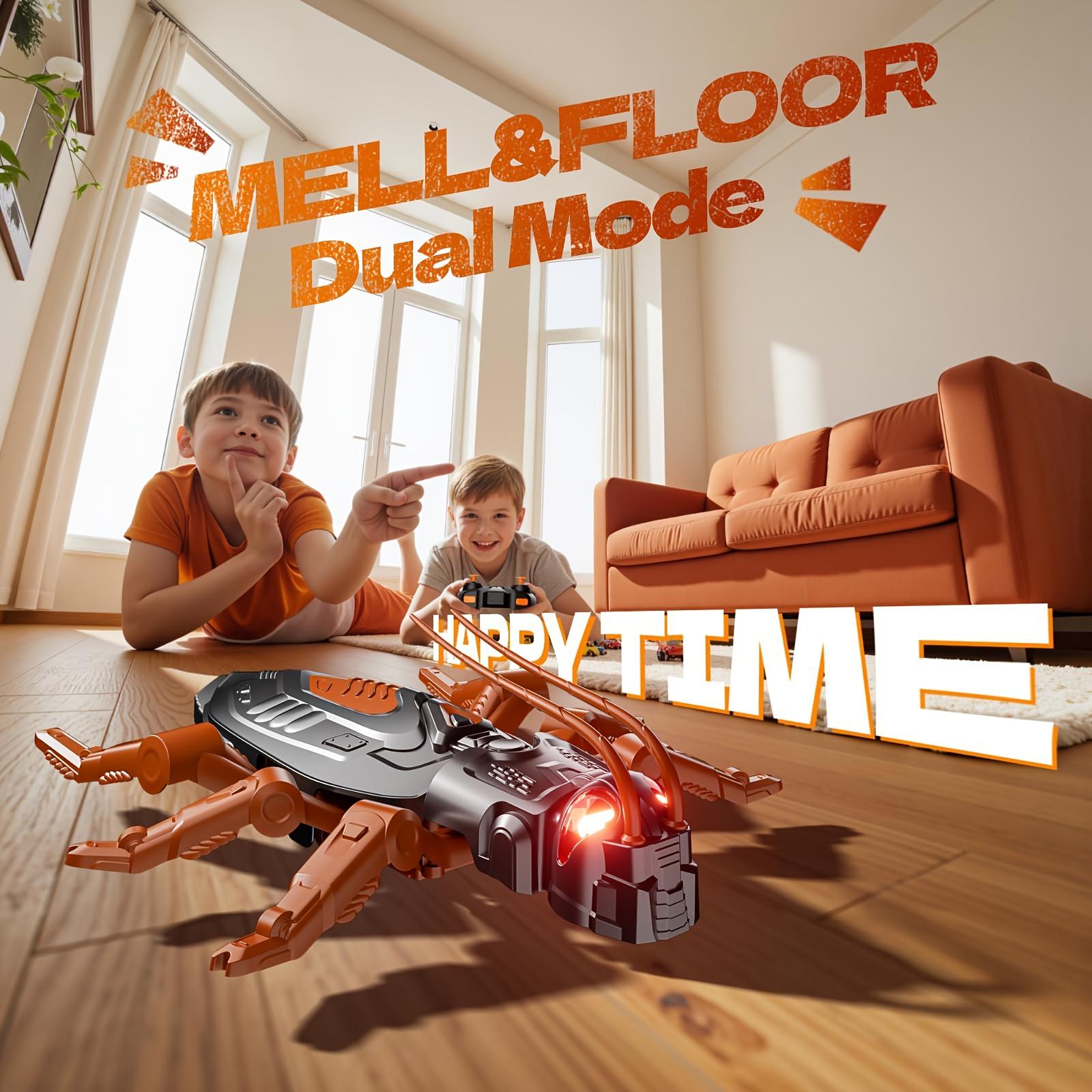 Festival Gift RC Climbing Robot Toy, Rechargeable Lizard Cockroach Toy, Wall Climber, Dual Mode Floor and Wall Driving, Durable Structure