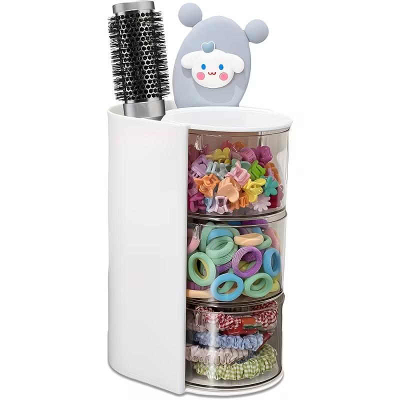 Rotating Multi-Layer Transparent Storage Box, Dustproof Plastic Organizer, Cosmetic Eyebrow Pencil Holder, Jewelry and Hair Accessories, Cosmetics Organizer Storage