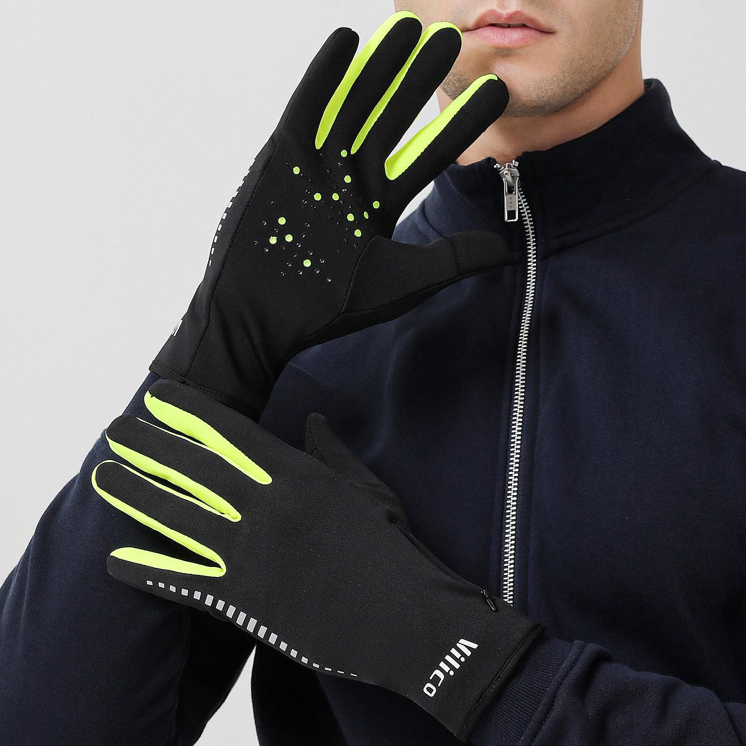 Winter Running Warm Gloves, Windproof Touchscreen Sports Gloves, Lightweight Flexible Non-Slip Palm, Unisex Outdoor Morning Run Cycling Training Gloves