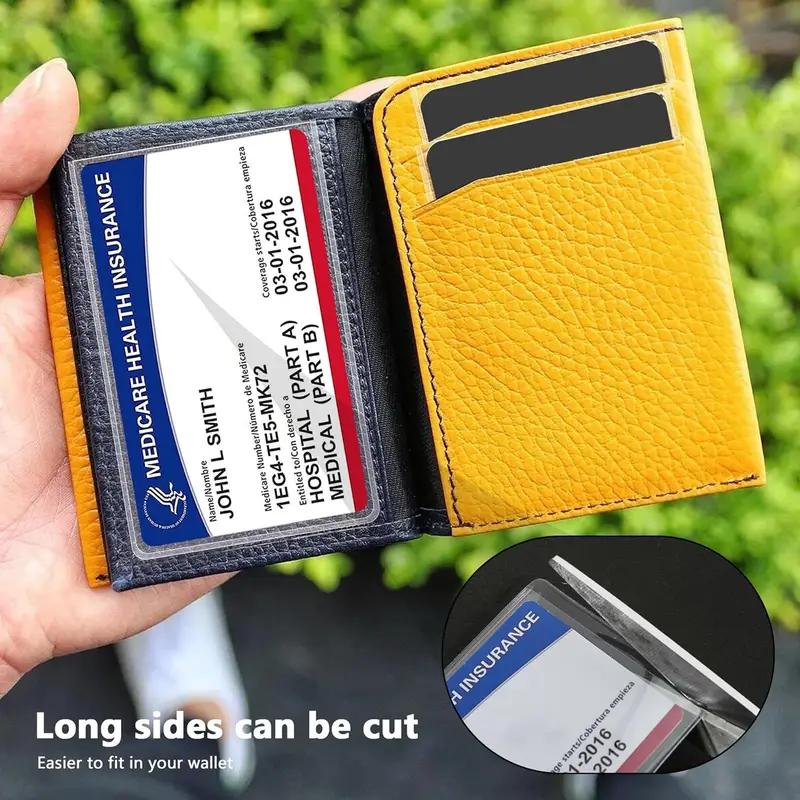 12Mil Clear PVC Social Security Card Protector Sleeves, Waterproof Card Holder for Social Security, Medicare, ID, Credit and Business Cards