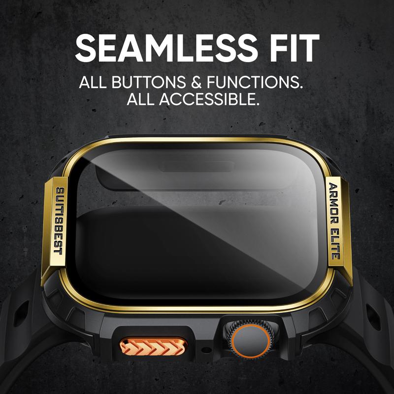 ArmorElite Case for Apple Watch Series 11 10 49mm 46mm 45mm 44mm with Screen Protector, Shockproof Protective Case Cover Bumper for iWatch Series 11 10 9 8 7 6 5 4 SE