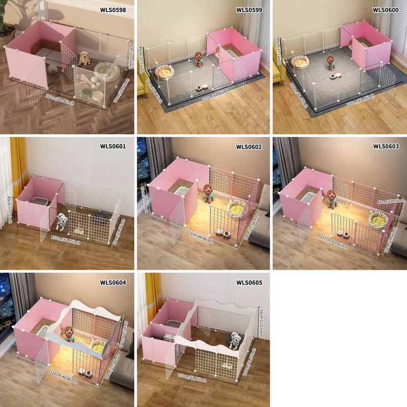 Pet Fence Dog Isolation Free Combination Indoor Small Dog House with Toilet Area Home Fencing Dog Cage, Portable Pet Enclosure for Dogs, Durable Puppy Playpen